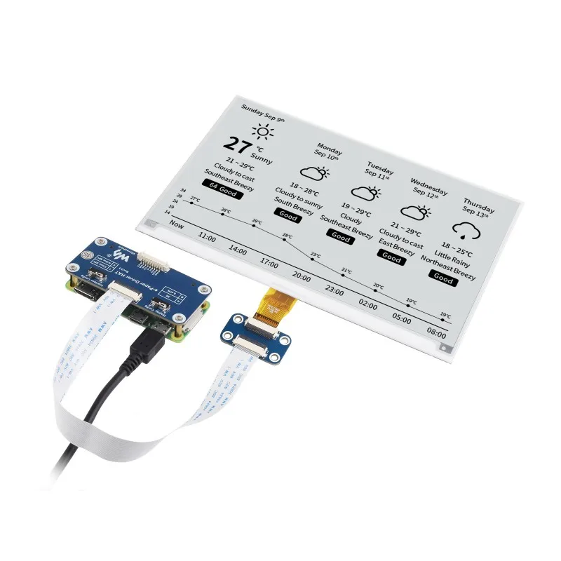 E-Ink Display para Raspberry Pi, 800 × 480, 7.5in