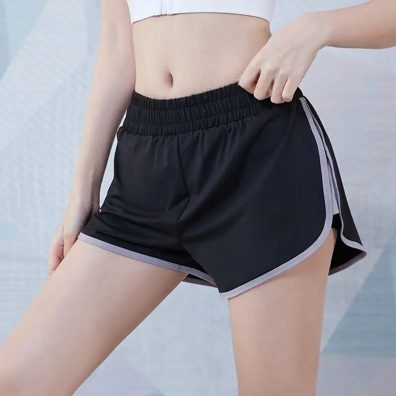 Open Crotch Outdoor Sex Pants Sports Shorts Skirts Women Anti-Exposure Summer Baggy Running High Waist Dance Fitness Yoga Short