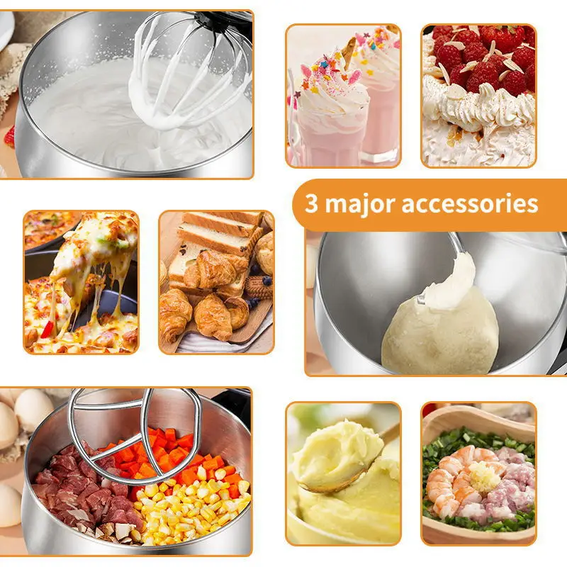 Household 1700W electric mixing and kneading machine for making cream, egg mixer, cooking appliance - 11L capacity