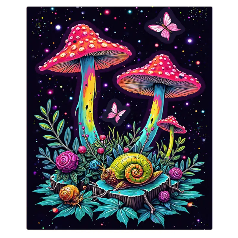 1 قطعة بطانية الفانيلا مخدر بطانية حديقة الفطر مع القواقع والفراشات #2