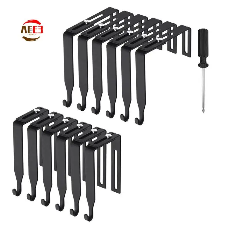 

AEE3-Cubicle Hangers Universal Partition Hanger Set Metal Black Cubicle Hooks Door Mirror Hanger Cubicle Wall Hooks