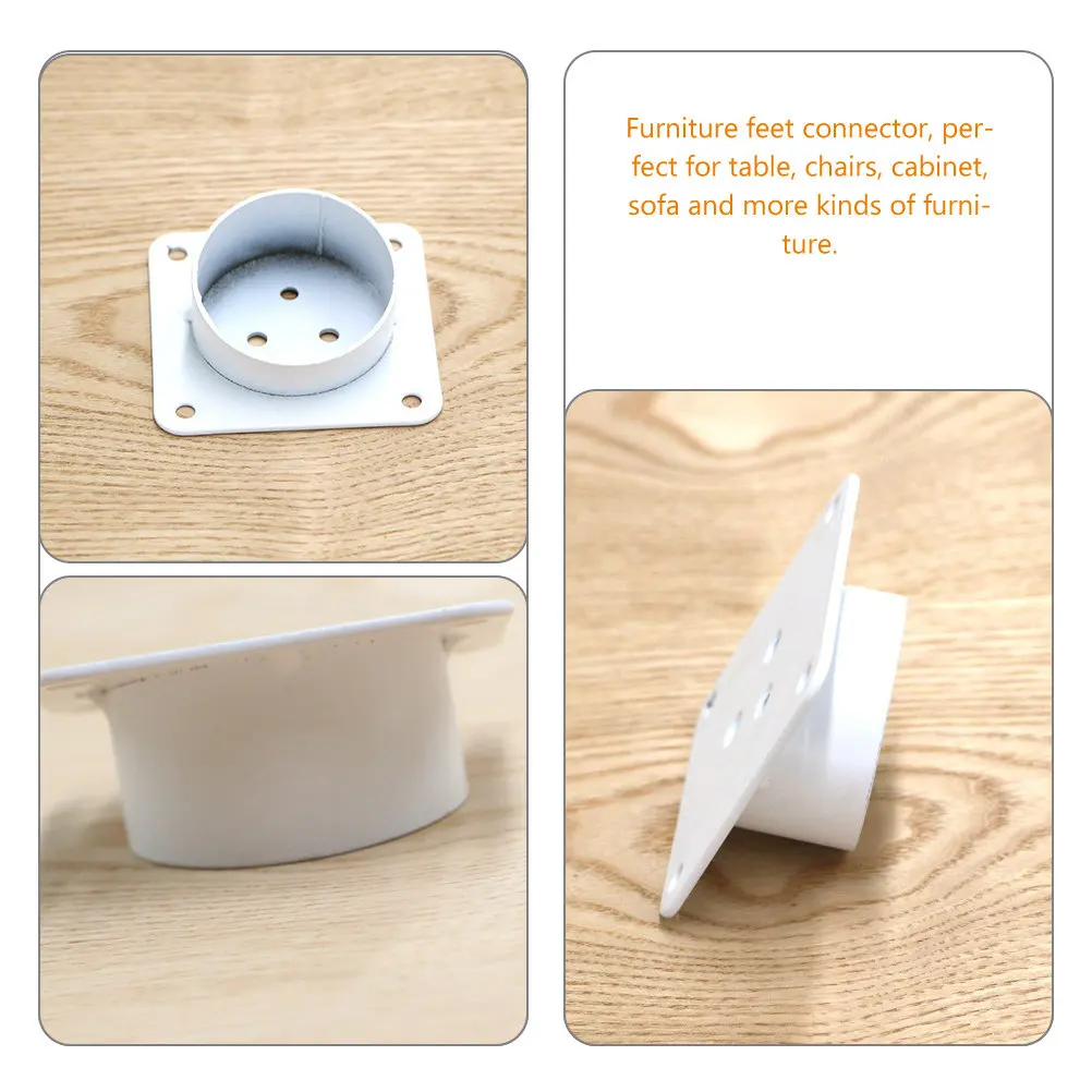 4Pcs Heavy-Duty Iron Furniture Leg Mounting Plates for Table Chair Sofa Cabinet Repair Stabilize Wobbly Legs Table Leg