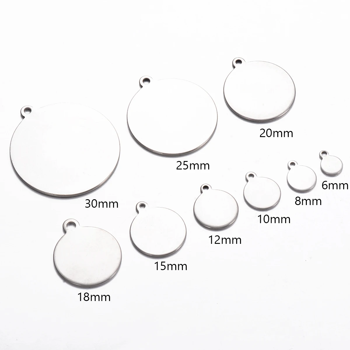 10pcs Stainless Steel Round Disc Engraving Blank Pendant for DIY Necklace Bracelet Jewelry Making Accessories