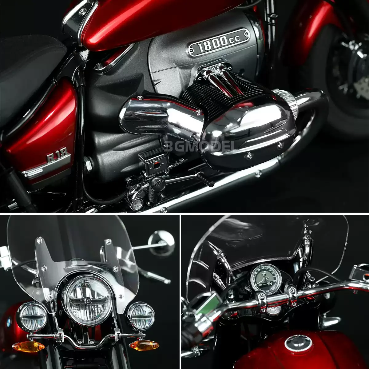 Classic Cruiser Motorcycle Pre-Colored Model Kit MENG MT-006T 1/9 Scale Mars Red BMW R18 Static Display Vehicle