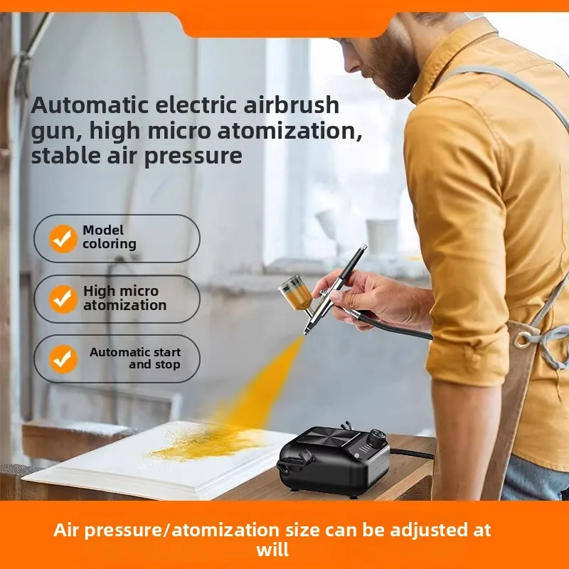 

Mini Air Pump Airbrush Set - Portable Spray Gun for Acrylic Painting Tattoo Furniture Model Spraying & Touch-Up