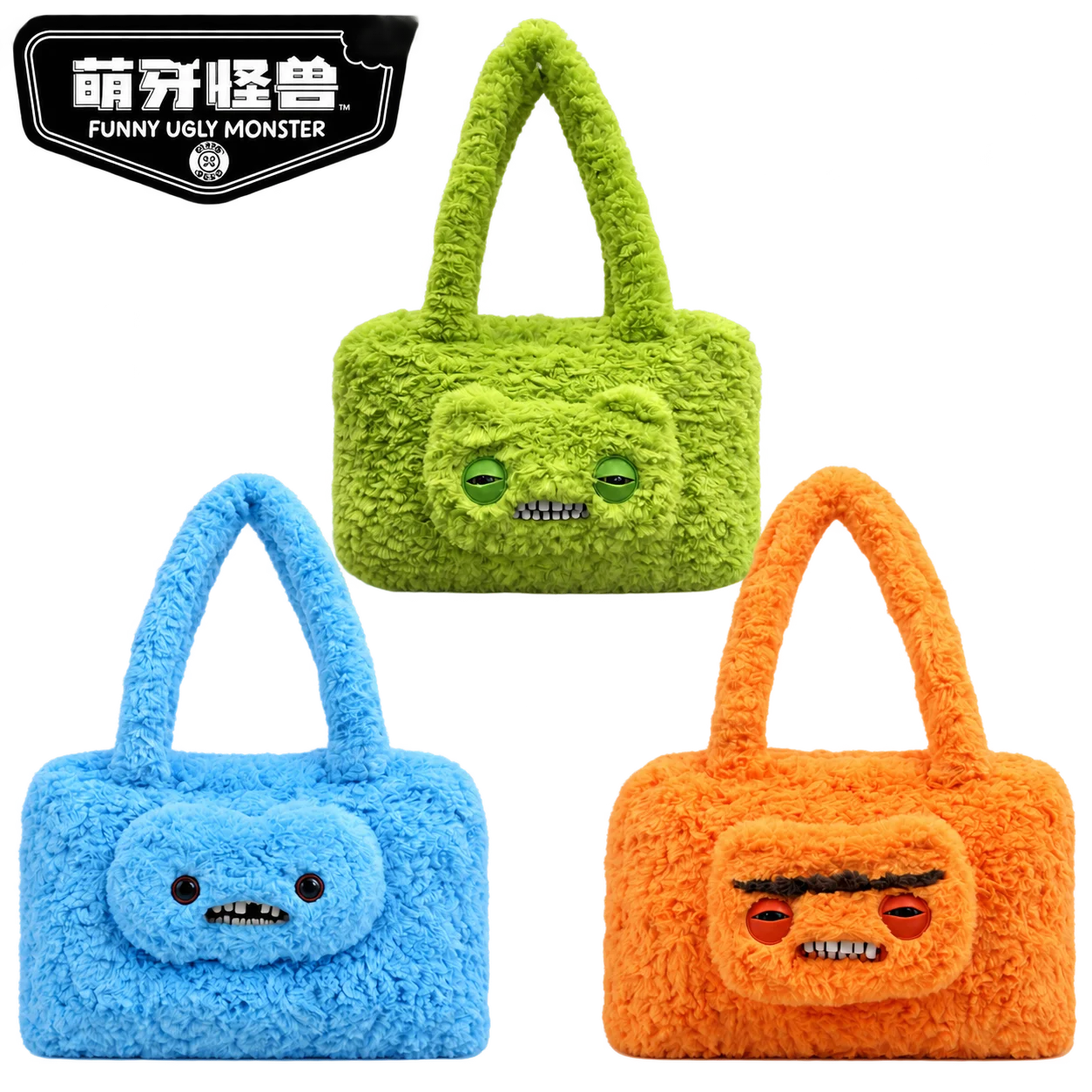 Fuggler Plush Tote Bag Large Capacity Cute Cartoon Monster Multifunctional Fluffy Handbag For Women Daily Use