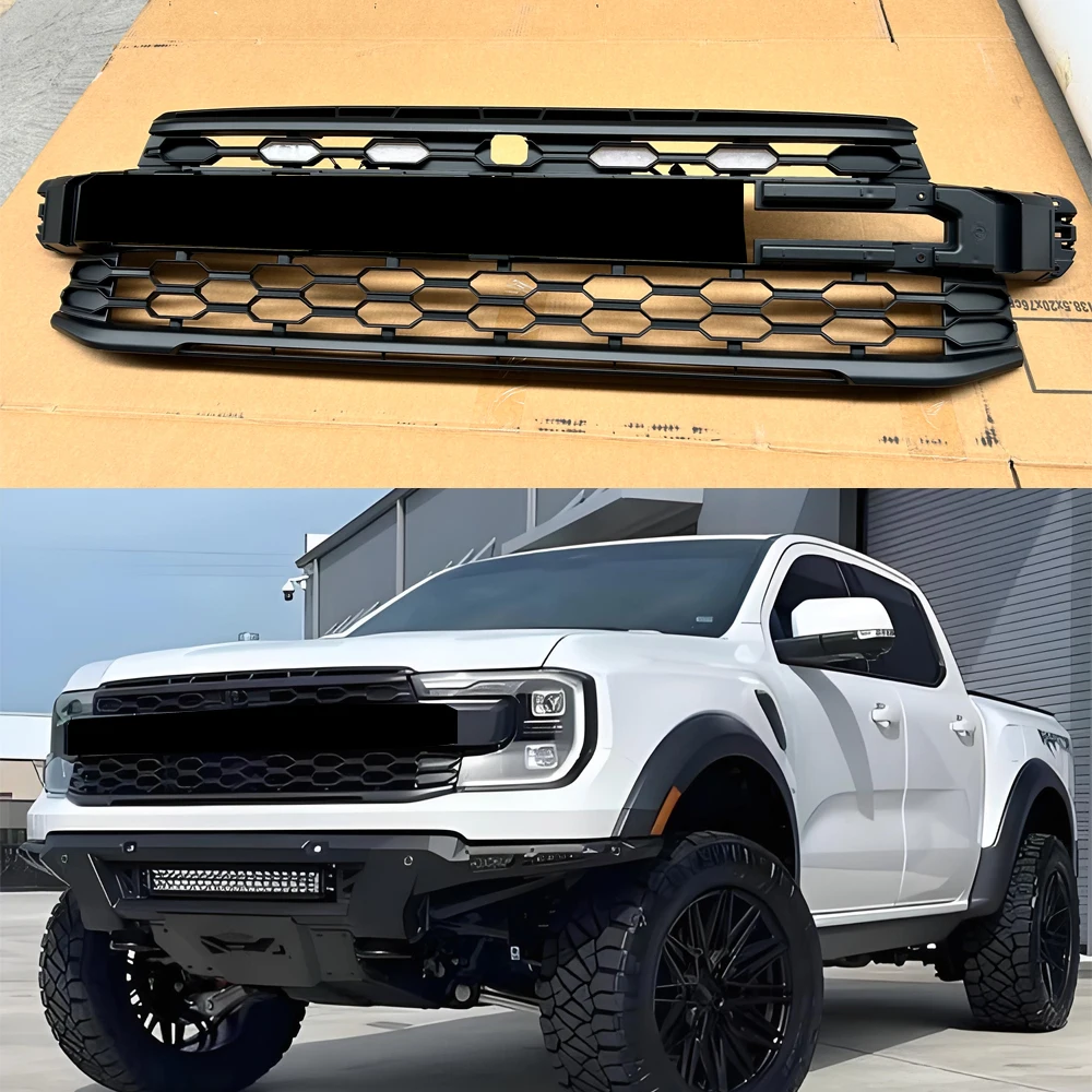 

Modified Grille Fornt Racing Grill For Ranger T9 Raptor 2022 2023 2024 MK4 PX4 High Version XLT Wildtrak Sport Pickup Car Mask