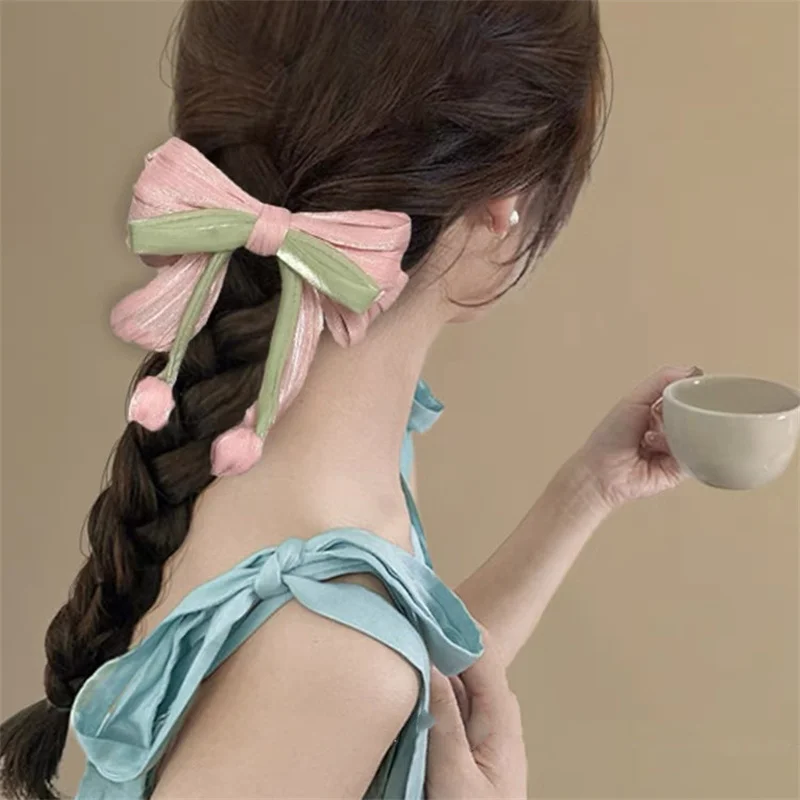 Tulip Long Floating Circle Fresh Sweet Versatile Large Intestine Circle High Ponytail Hair Rope hair accessories For Women Girls