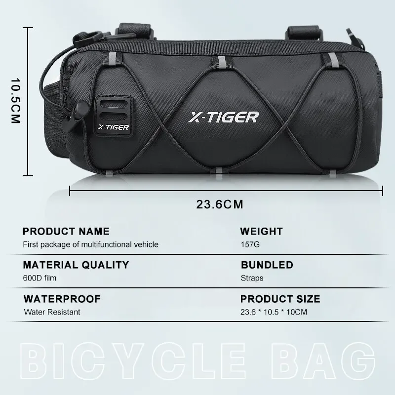 X-TIGER Bike Bags Handlebar Multi-purpose Shoulder Safety Waterproof MTB Road Cycling Frame Tube Bag Shoulder Bags Bicycle Bag