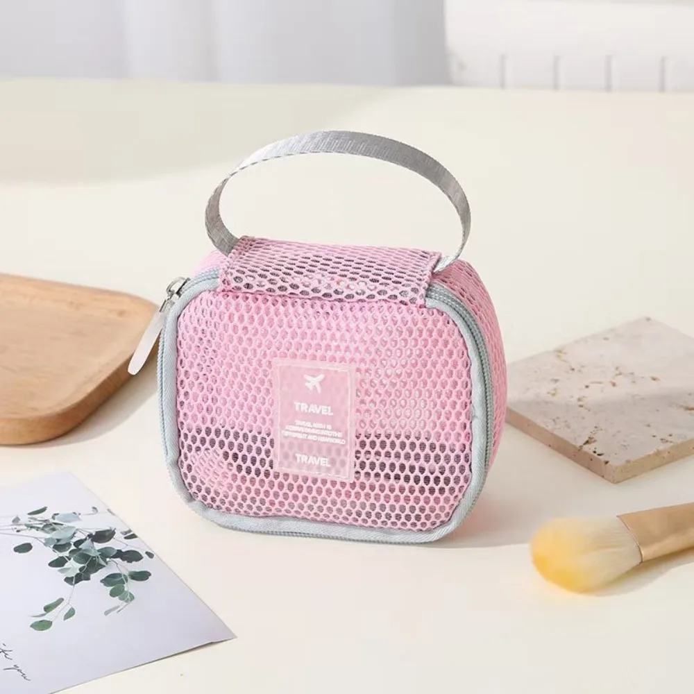 Fashion Mesh Women Wash Makeup Bag Small Transparent Travel Cosmetic Storage Pouch Portable Tote Toiletry Make Up Washbag