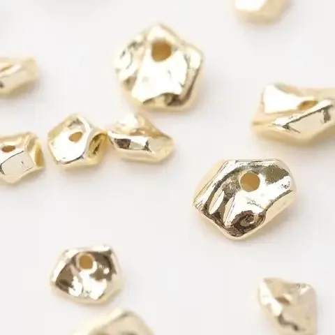 

Copper Plated Gold Shaped Flat Beads, Small Stone, Loose Beads, DIY Beading Accessories, Internet Celebrity