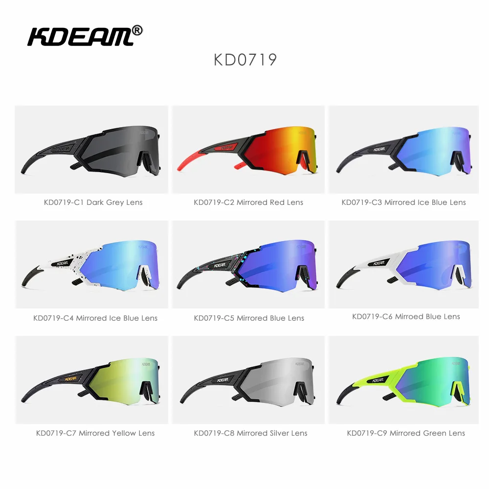 KDEAM New Polarized Sunglasses Men Integrated Windproof Glasses Women Colorful Shades TR90 Outdoor Sports Goggles KD0719