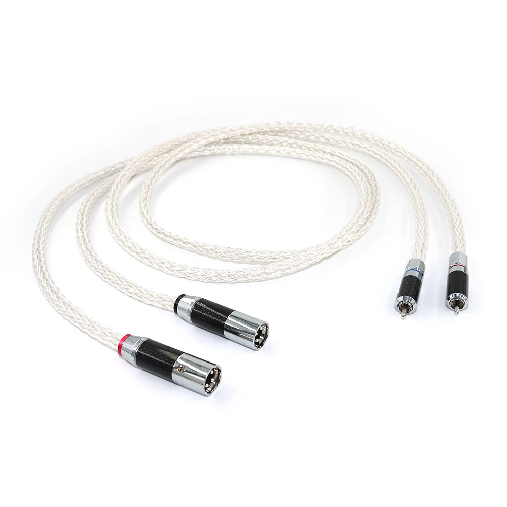 Coppia di interconnessioni audio Pro: OFC rivestito in argento con doppia terra e alloggiamento in fibra di carbonio ​