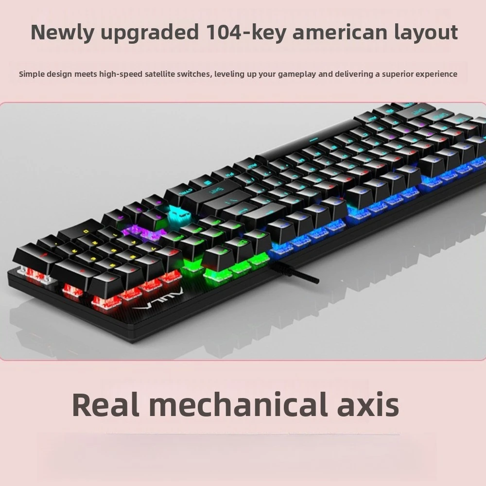 AULA S2022 teclado mecanico gamer mechanical keyboard Green axis desktop laptop gaming luminous USB PC 104 keys keyboards