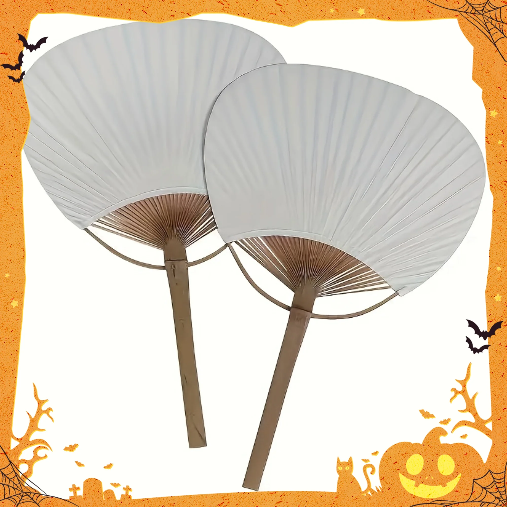 10pcs White Paper Handheld Fans for Weddings & Parties - DIY Paintable Blank Fans with Blessing Words, Perfect for Guests, Dan