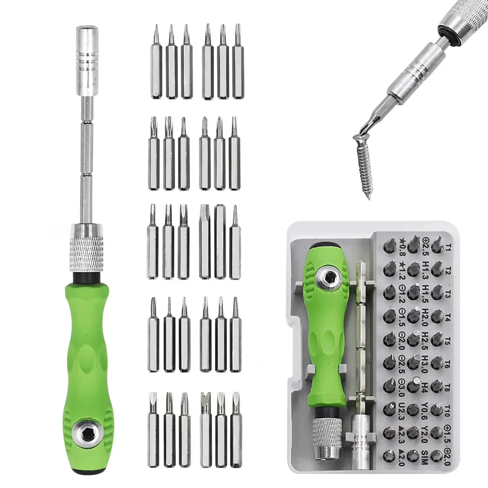 32 in 1 Multifunctional Screwdriver Set with 30 PCS Torx Phillips Magnetic Screw Driver Bits Mini Repair Tool for Phone Watch PC