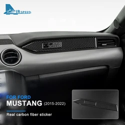 Real Soft Carbon Fiber for Ford Mustang 2015 2016 2017 2018 2019 2020 2021 2022 LHD RHD Dashboard Strip Car Sticker Accessories