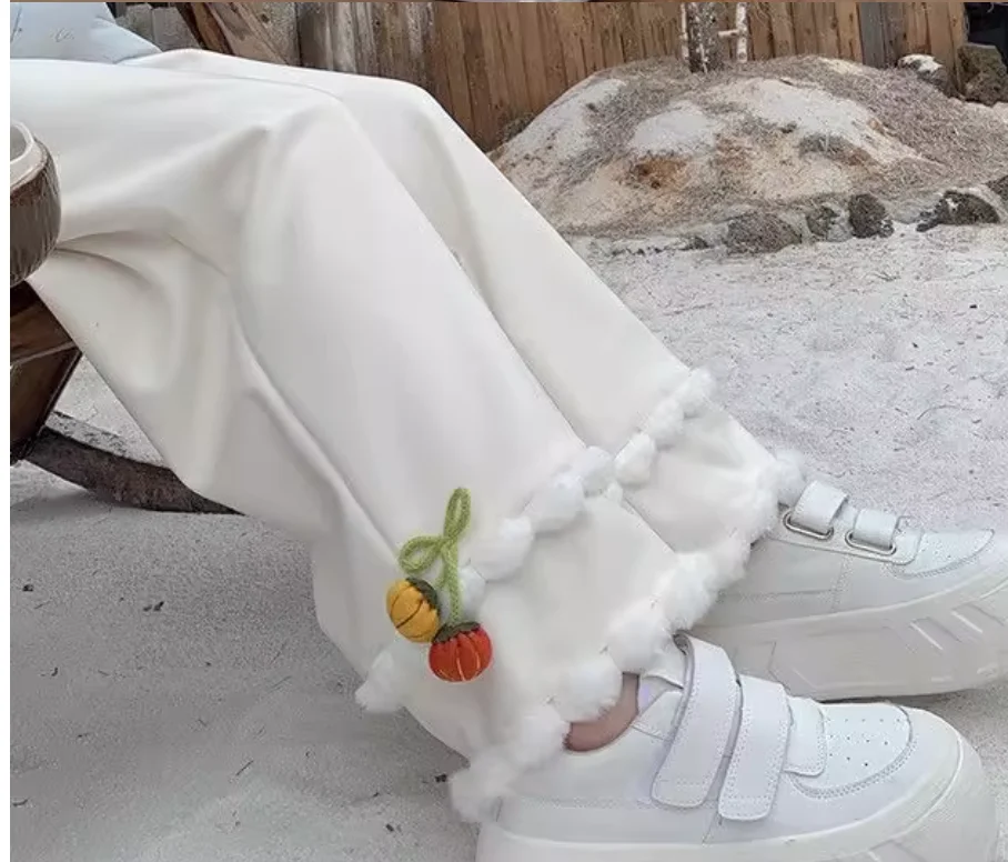 حجم كبير فتاة الخريف الشتاء جديد سميكة اليابانية اليقطين شعري السراويل موضة الحد من العمر الحلو مرونة الخصر السراويل