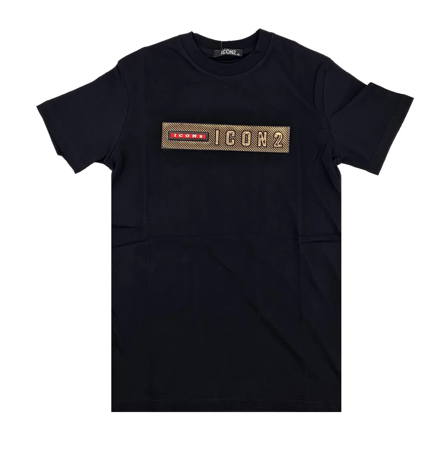 Icon2 Herren-T-Shirt aus schwarzer Baumwolle, Hip-Hop, lässiges Sommer-T-Shirt, Größen XS-XL