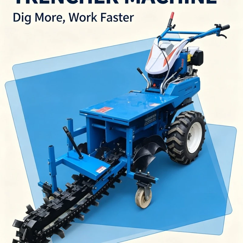 Portable Trench Digger Chain Trencher Agricultural Grooving DitcherFor Irrigation Pipe Laying And Fiber Cable Installation Tasks