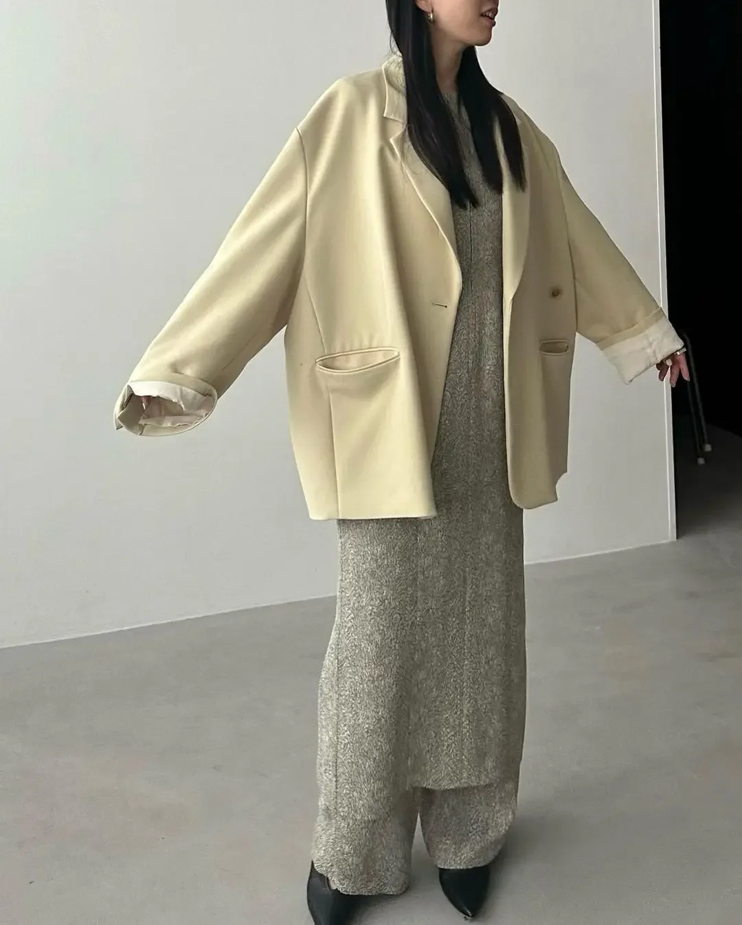 Kuzuwata Notched Collar Long Sleeve Soft Blazers Jackets Single Breasted Simple Coat Women Japanese New Casual Women\'s Jacket