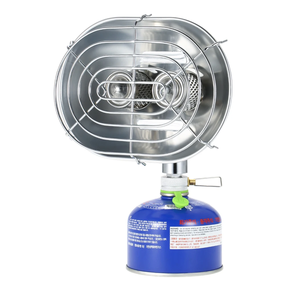 

Double Head Outdoor Heater Portable Infrared Ray Camping Heating Stove Warmer Heating Gas Stove with Gas Adapter Heater