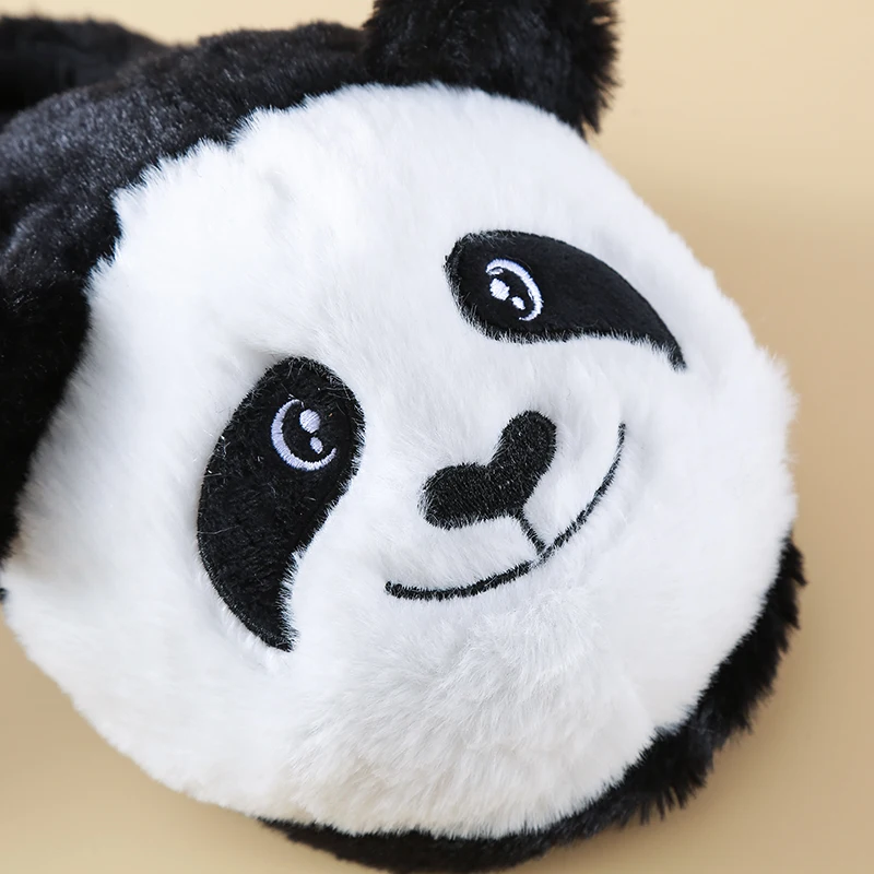 Jongens Zwart En Wit Schattige Panda Vorm Kerst Easter Cadeau Warme Indoor Dweil Tapijt Dweil