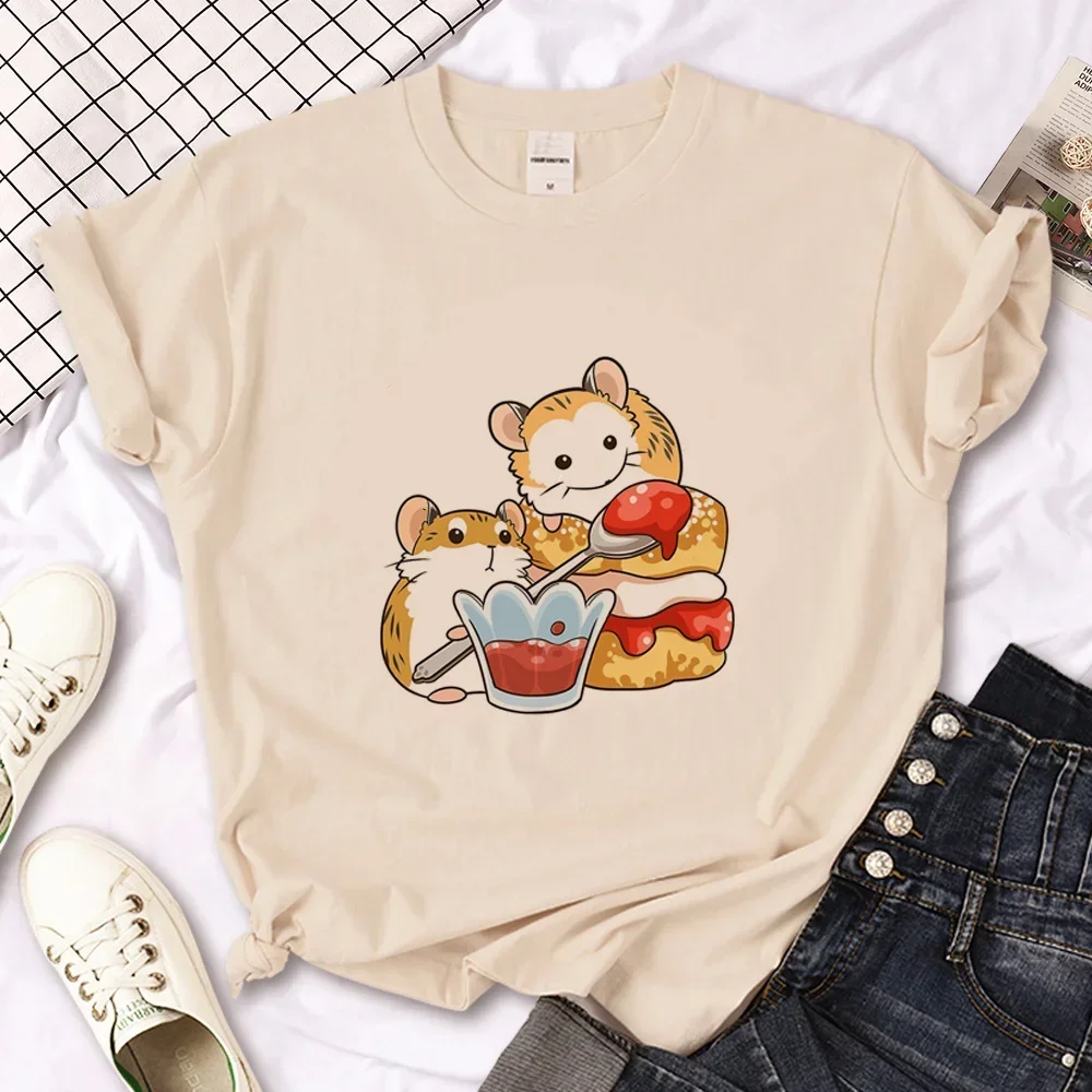 

Hamster Top Women Designer T-shirt Women's Harajuku Short Sleeve Casual Women's T-shirt Clothing Street Tops Aesthetic Clothes