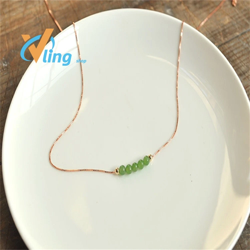 Natural Jasper Transshipment Beads Necklace Korean FashionNickGirls KidsUkrainian Style Best Sellers 2022 ProductsTemperament