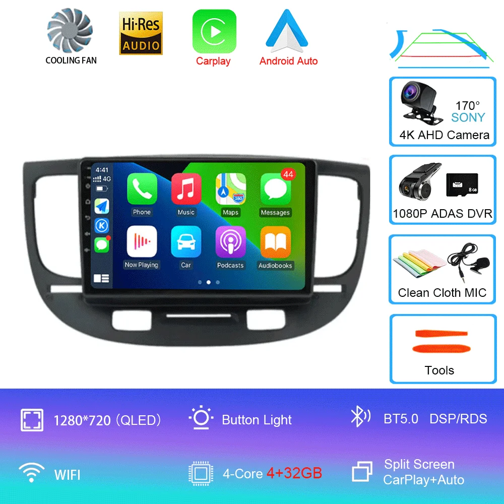Voor Kia RIO 2 RIO2 2005 - 2011 Android 16 Bluetooth WIFI autoradio multimediaspeler GPS geen 2 Din gratis auto 360 camera 4G