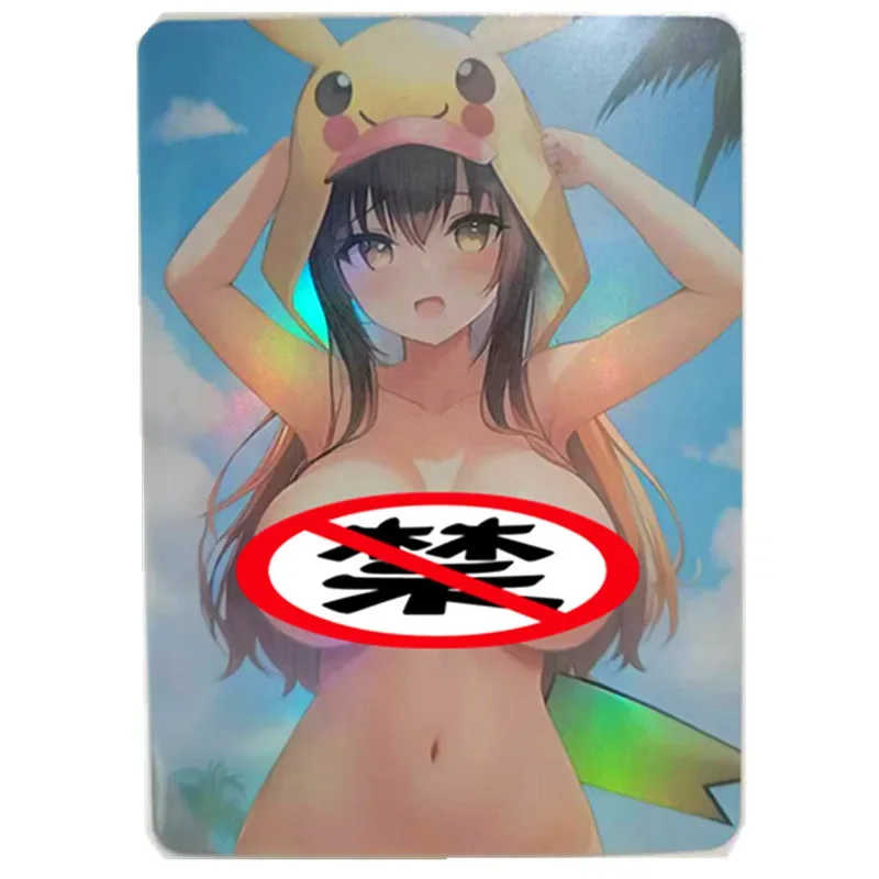 1Pcs/set Anime Pokémon Pikachu ACG Heroine Sexy Nude Card Cute DIY Classic Game Toy Gift Collection Card