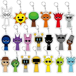 Sprunki Acrylic Key Chain Fashion Key Ring Bag Charms Gift Girl Sprunki Oren Raddy Gray Brud Vineria Pendant Cute Keychain