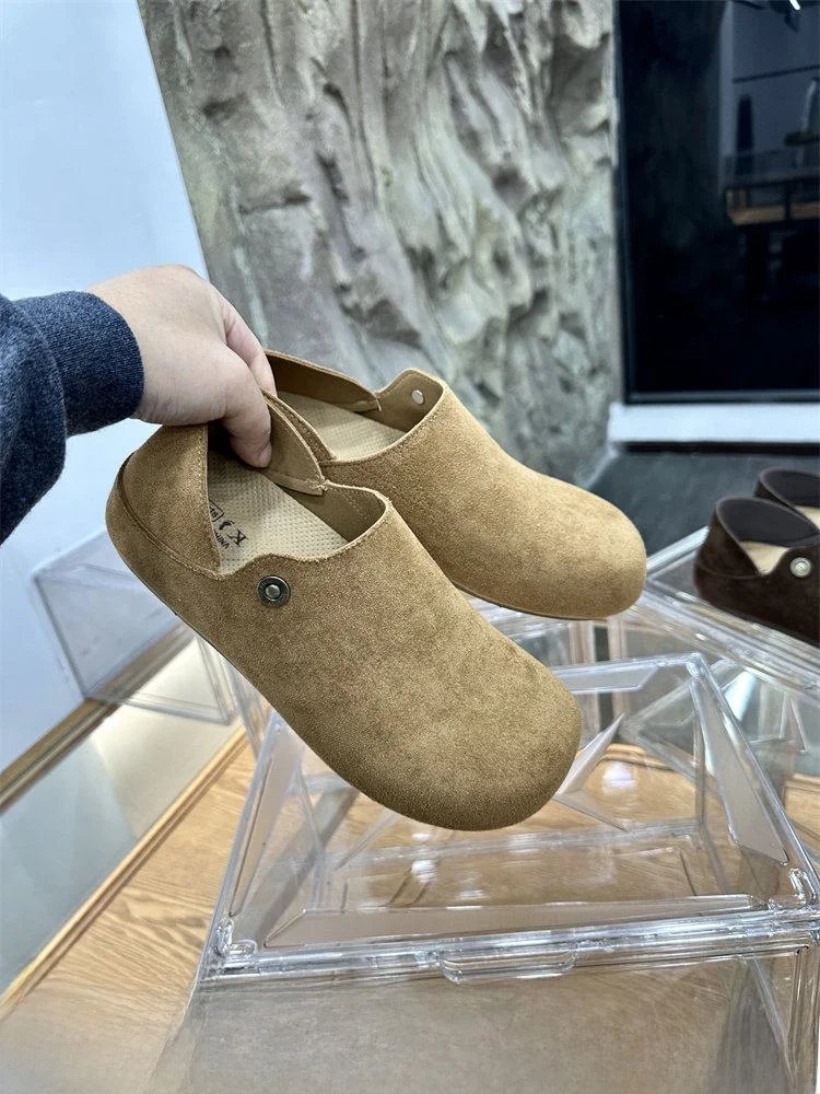 

New Men's Casual Shoes with Latex Insoles Anti-Fur Soft And Versatile Spring Summer Fashionable Slip-On round Toe Flat Bottom