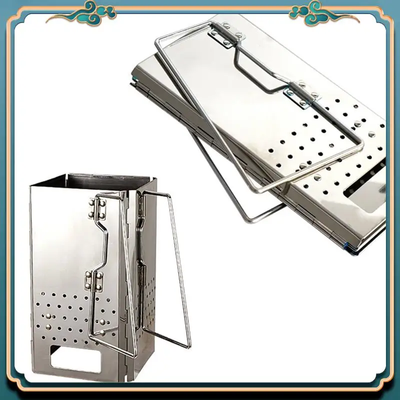Latest Portable Charcoal Starter, Stainless Steel BBQ Grill, Outdoor Folding Carbon Stove, Fire Heating Grill