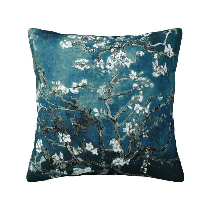 Van Gogh Almond Blossoms Throw Pillow Covers Bedroom Decoration Kawaii Flowers Painting Outdoor Cushions Square Pillowcase