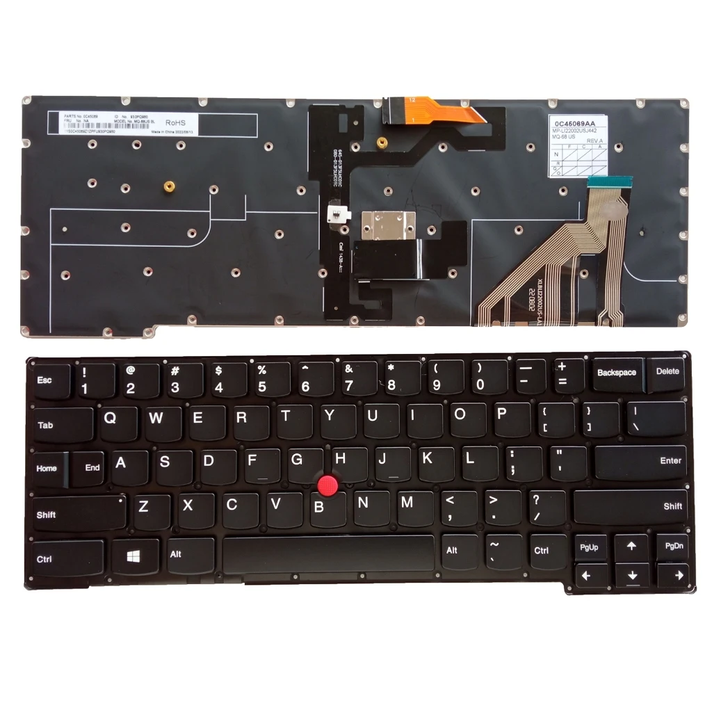 

Laptop Replacement US Layout Keyboard for Lenovo Thinkpad Carbon X1 Gen 2nd 2014 TP00061A (Type 20A7 20A8)