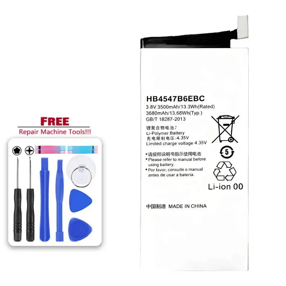 

Аккумулятор мобильного телефона HB4547B6EBC, хорошая низкотемпературная производительность, 3600 мАч для Huawei Honor 6 Plus PE TL20 UL00 TL10 CL00