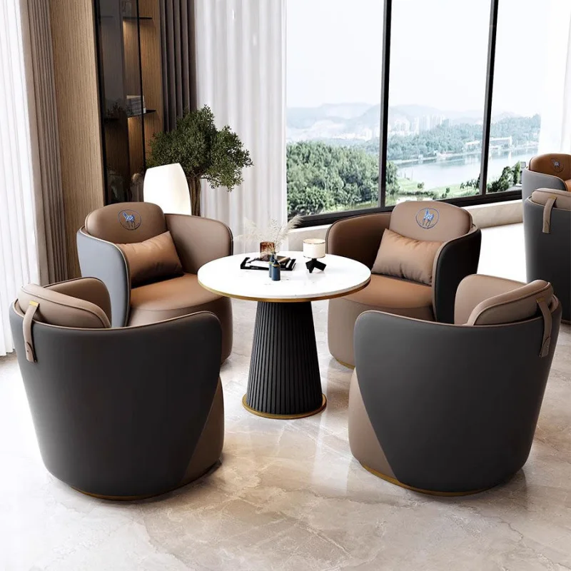

Light luxury business negotiation sofa 4S store sales office meeting guests sofa tables and chairs office reception single sofa