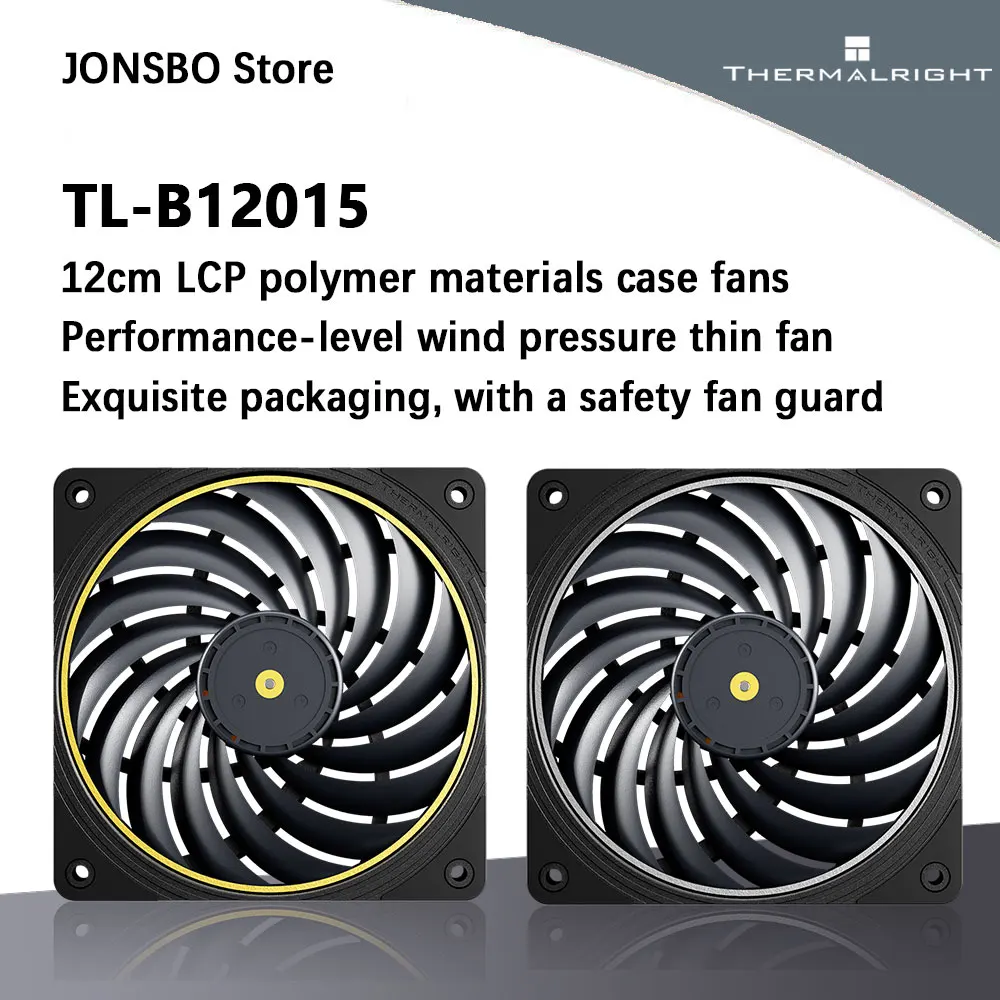 

Thermalright TL-B12015 12cm Thin Fan LCP Polymer Material Fan Blades Double Ball Bearings Three-Phase Six-Pole Motor 120x120x15
