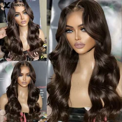 Pre-Plucked #2 Dark Brown 5x5 Silk Top Closure Wigs 13x4/13x6 Lace Front Wig Body Wave 360 Brazilian Hair Lace Frontal Wigs