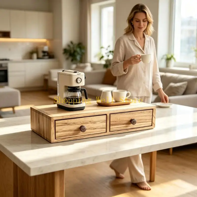 KX4B Coffee Machine Shelf Platform with Storage Boxes for Counters