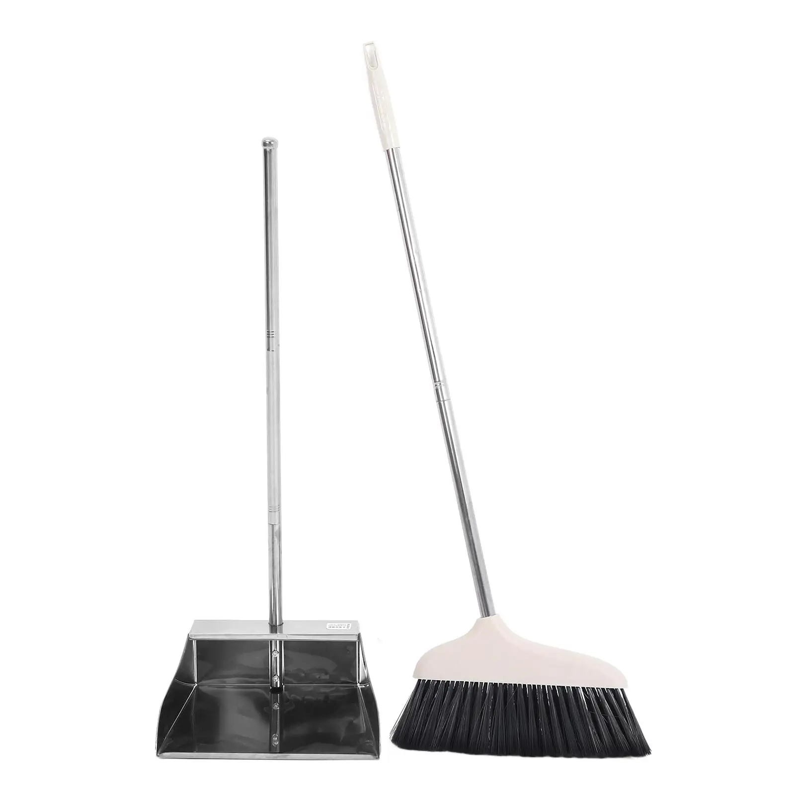 

Broom Dustpan Set Long Handle Heavy Duty Cleaning Tools Floor Office Household Sweep Pan Kit Stainless Steel Garbage Shovel