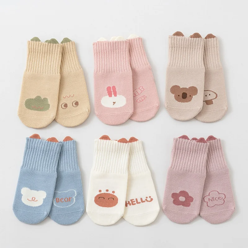 Kid's Floor Socks Baby Toddler Indoor Anti-slip Walking Socks For Boys Girls Spring Autumn Children Cartoon Cotton Sports Socks