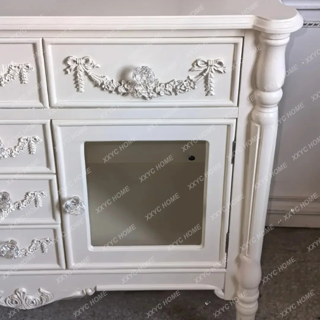 XX  engraved multi-draw side cabinet storage display cabinet bedroom chest cabinet
