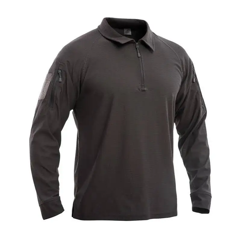 

Men S Lapel Tactical Long Sleeve T Shirt Jersey Outdoor Hiking Climbing Quick Dry Breathable Casual Sports T Shirt Workwear Tops