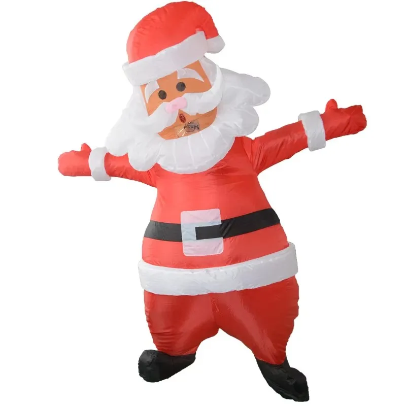 Christmas Funny Inflatable Costumes Gingerbread Man Santa Claus Elk Snowman Tree Penguin Adult Kid Halloween Carnival Party view 3