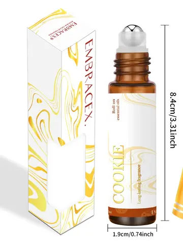 Cookie Scented Essential Oil Roll-On, 10ml - Warm Aromatherapy for Comfort & Relaxation - Sweet Baked Scent, Travel-Size Gifts