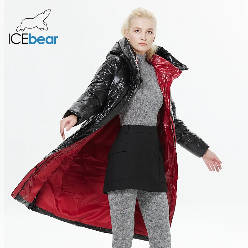 ICEbear 2023 Winter Fashionable Jacket Women\'s Hooded Warm Parkas Bio Fluff Parka Hight Quality Female Quilted Coat  GWD20155D