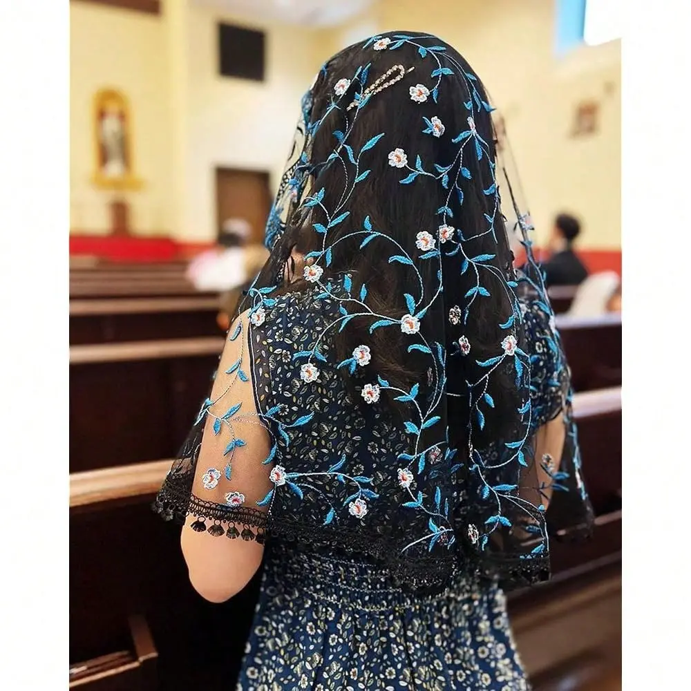 

Catholic Chu 1rch Veils For Women Traditional Lace Mantilla Chapel Veil Latin Mass Head Coverings With Clip