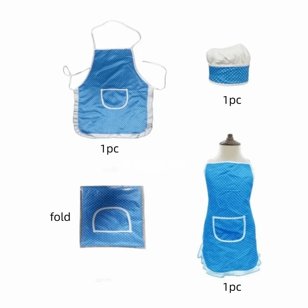 Houseware Set Chef Hat Kids Baking Apron Set Polyester Funny Kitchen Play Set Baking Apron Children Chef Suit Play House